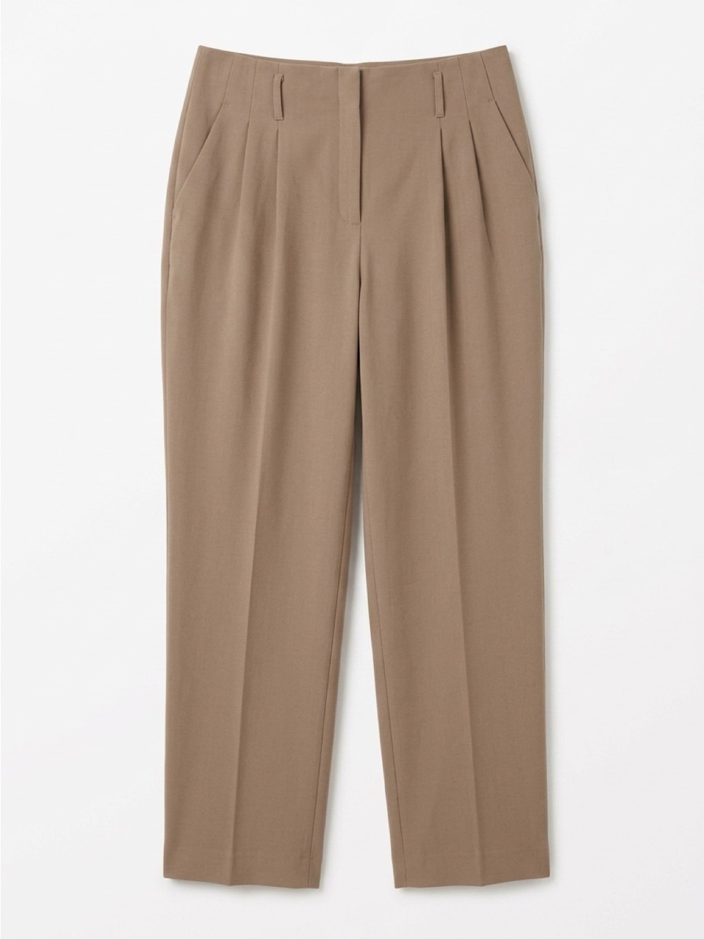 RW&CO. Women's Taupe Pleated High-Rise Trousers